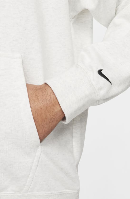 Shop Nike Dri-fit Track Club Pullover Hoodie In Photon Dust/ Heather/ White