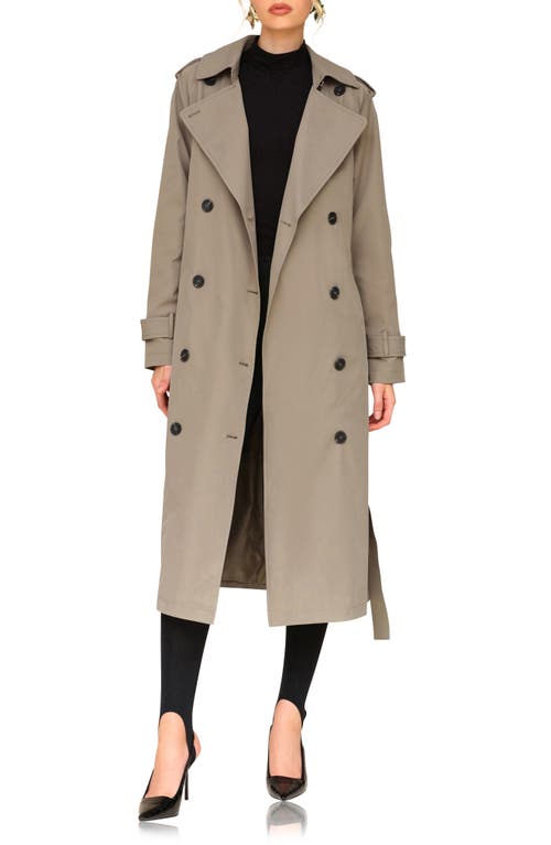 Shop Avec Les Filles City Relaxed Water Resistant Belted Trench Coat In Green Grey