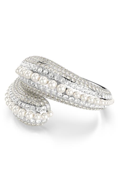 Shop Swarovski Sublima Cuff Bracelet In Silver/white