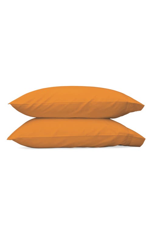 Matouk Nocturne 600 Thread Count Set of 2 Pillowcases in Tangerine at Nordstrom, Size King