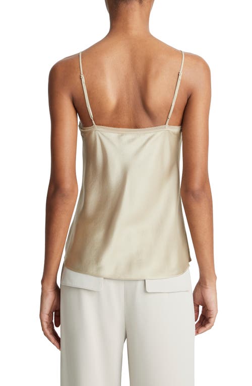 Shop Vince Chiffon Trim Satin Camisole In Sepia