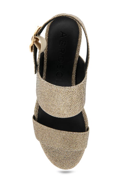 Shop Aerosoles Camera Platform Sandal In Soft Gold Fabric