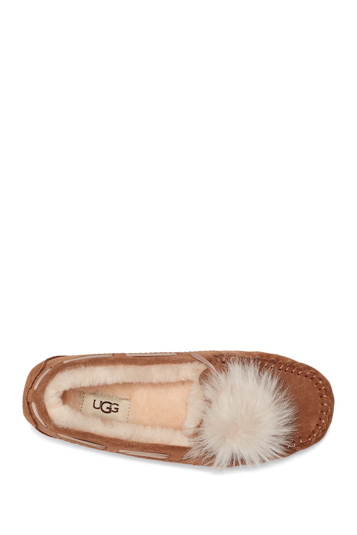 dakota genuine shearling pompom slipper