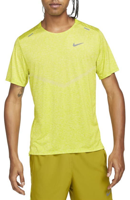 Nike Dri-fit 365 Running T-shirt In Bright Cactus/heather