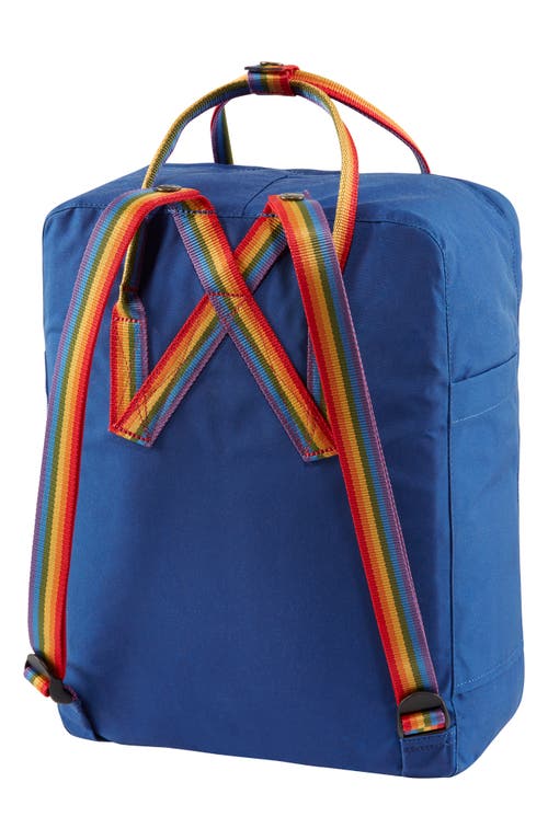 Fjall Raven Kanken Rainbow Water Resistant Backpack In Deep Blue Rainbow