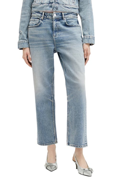 AllSaints Ida High Waist Straight Leg Crop Jeans Vintage Indigo at Nordstrom,