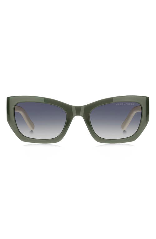 Marc Jacobs 53mm Cat Eye Sunglasses in Green/Grey Shaded Blue at Nordstrom