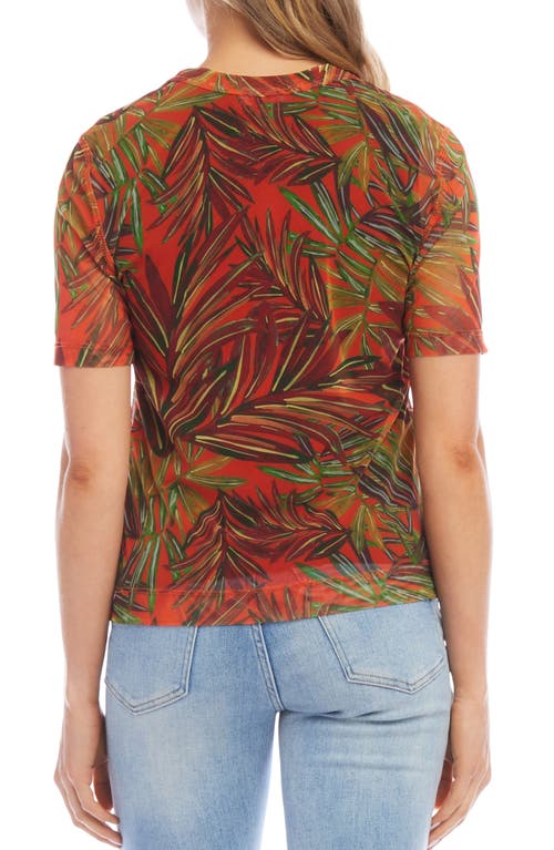 Shop Karen Kane Palm Print Sheer Mesh Top