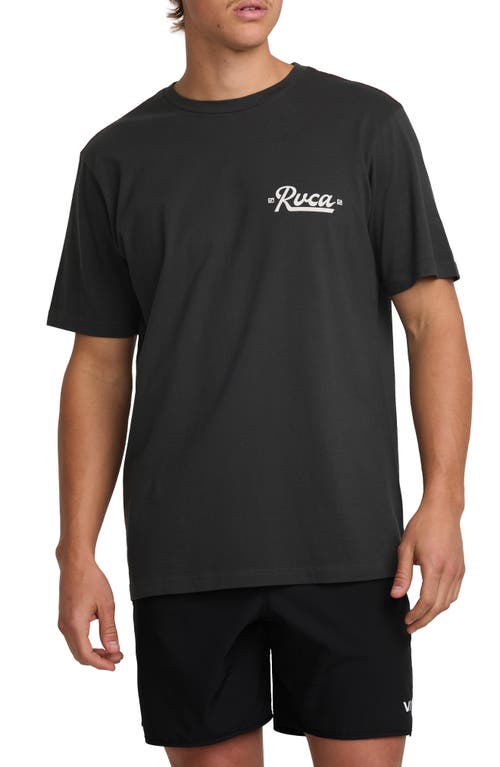 Shop Rvca Signage Graphic T-shirt In Black