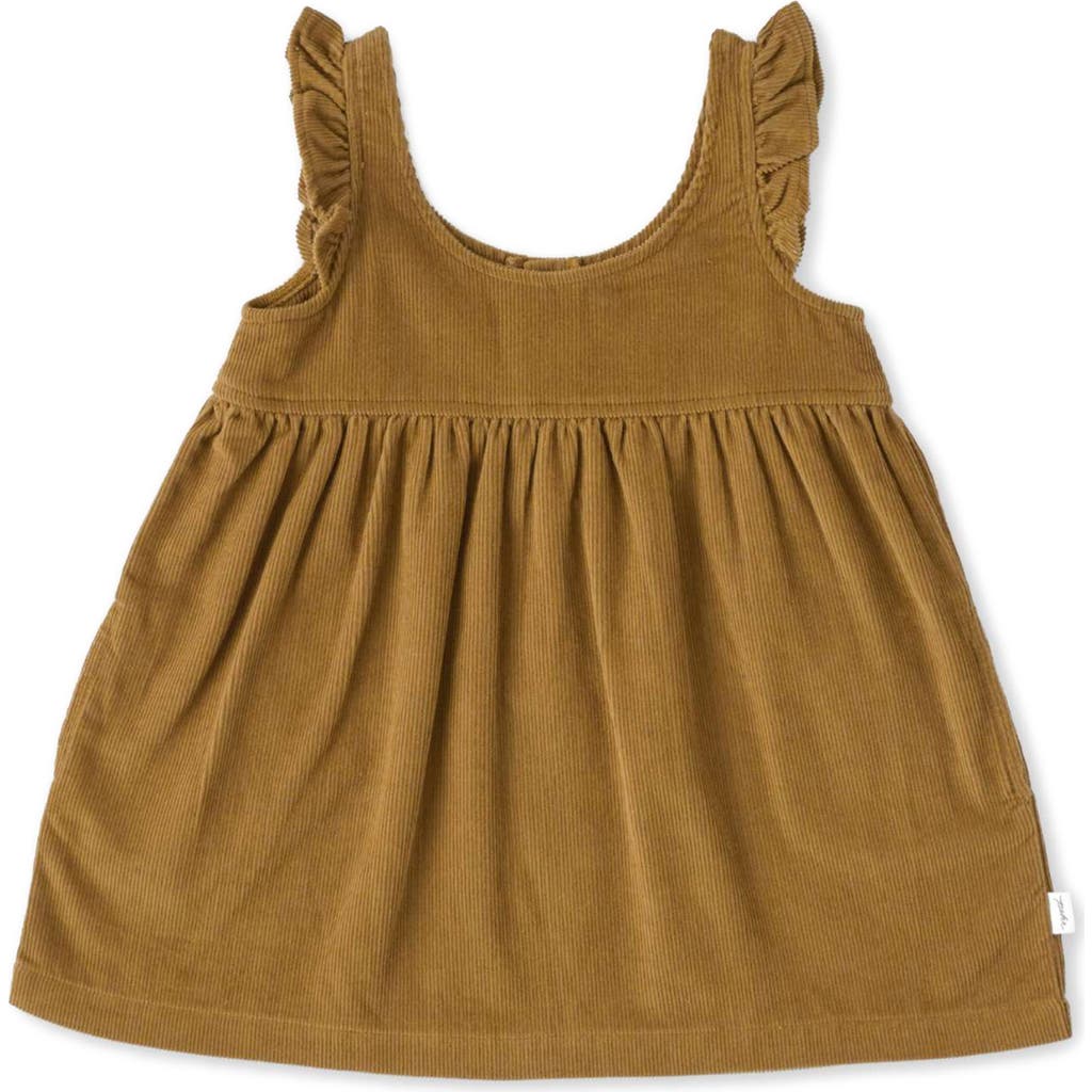 Pehr Organic Cotton Corduroy Pinafore Dress In Ochre