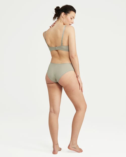 Nudea The Stretch Mid Rise Bikini Brief In Sage Green