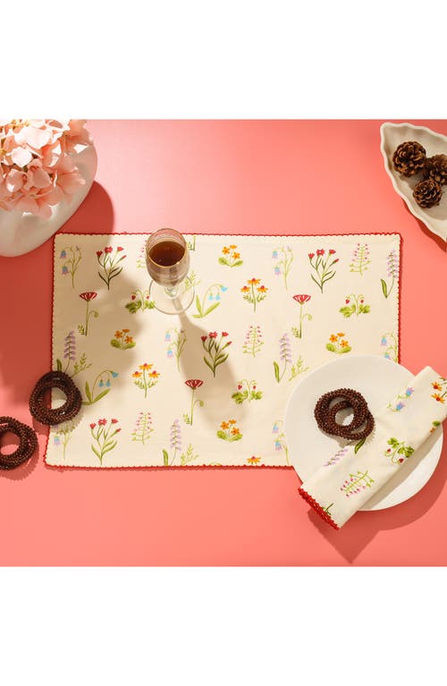 Tiramisu Set Of 4 Cotton Placemats In Cream