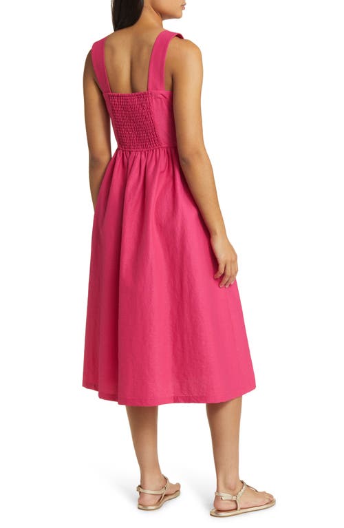 Shop Caslonr Caslon(r) Woven Midi Sundress In Pink Electric