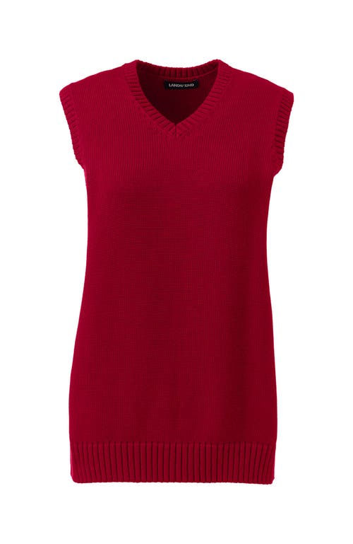 Lands' End School Uniform Cotton Modal Sweater Vest In Red