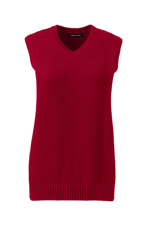 Shop Lands' End School Uniform  Cotton Modal Sweater Vest In Red