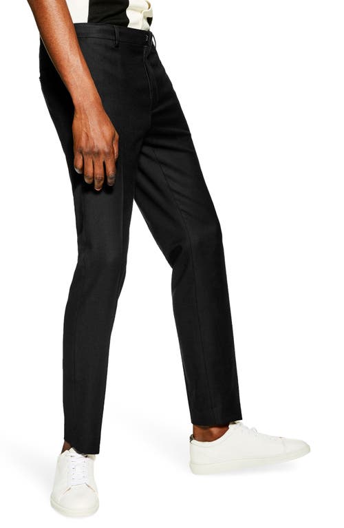 Topman Skinny Fit Textured Pants in Black