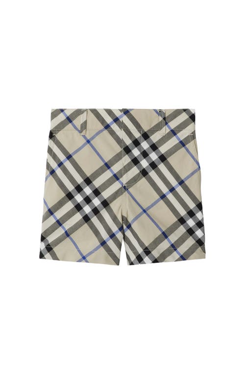 Shop Burberry Check Cotton Shorts In Lichen