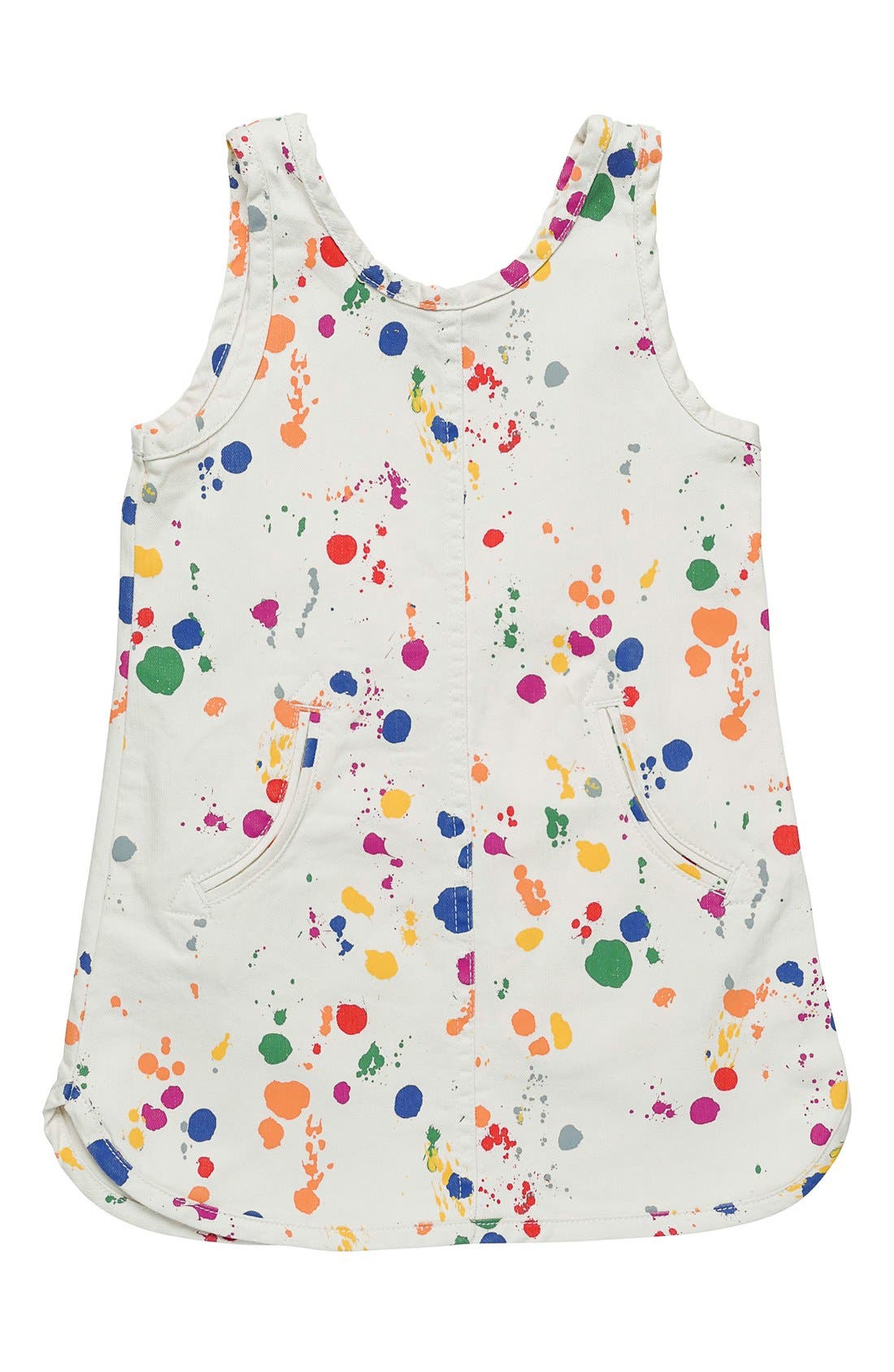 Stella McCartney Kids 'Deborah' Paint Splatter Denim Tank Dress