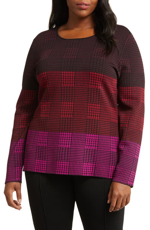 x Mary Katranzou Check Jacquard Piqué Sweater in Galles Pink