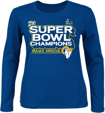 Men's Fanatics Branded Blue Los Angeles Rams Super Bowl LVI Champions V-Dye T-Shirt