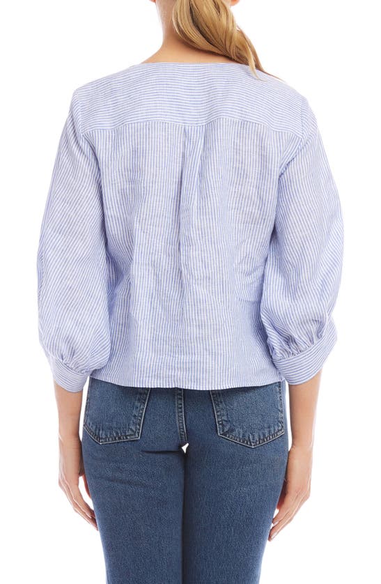 Shop Fifteen Twenty Andover Stripe Tie Front Linen Button-up Shirt