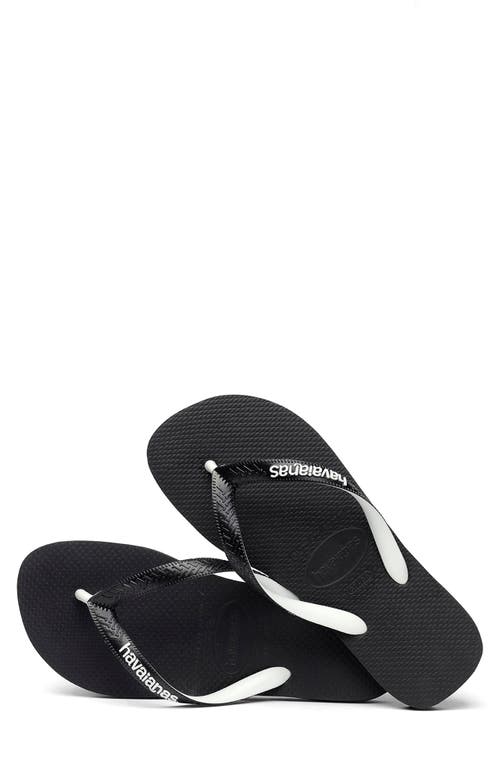 Shop Havaianas 'top Mix' Flip Flop In Black/black