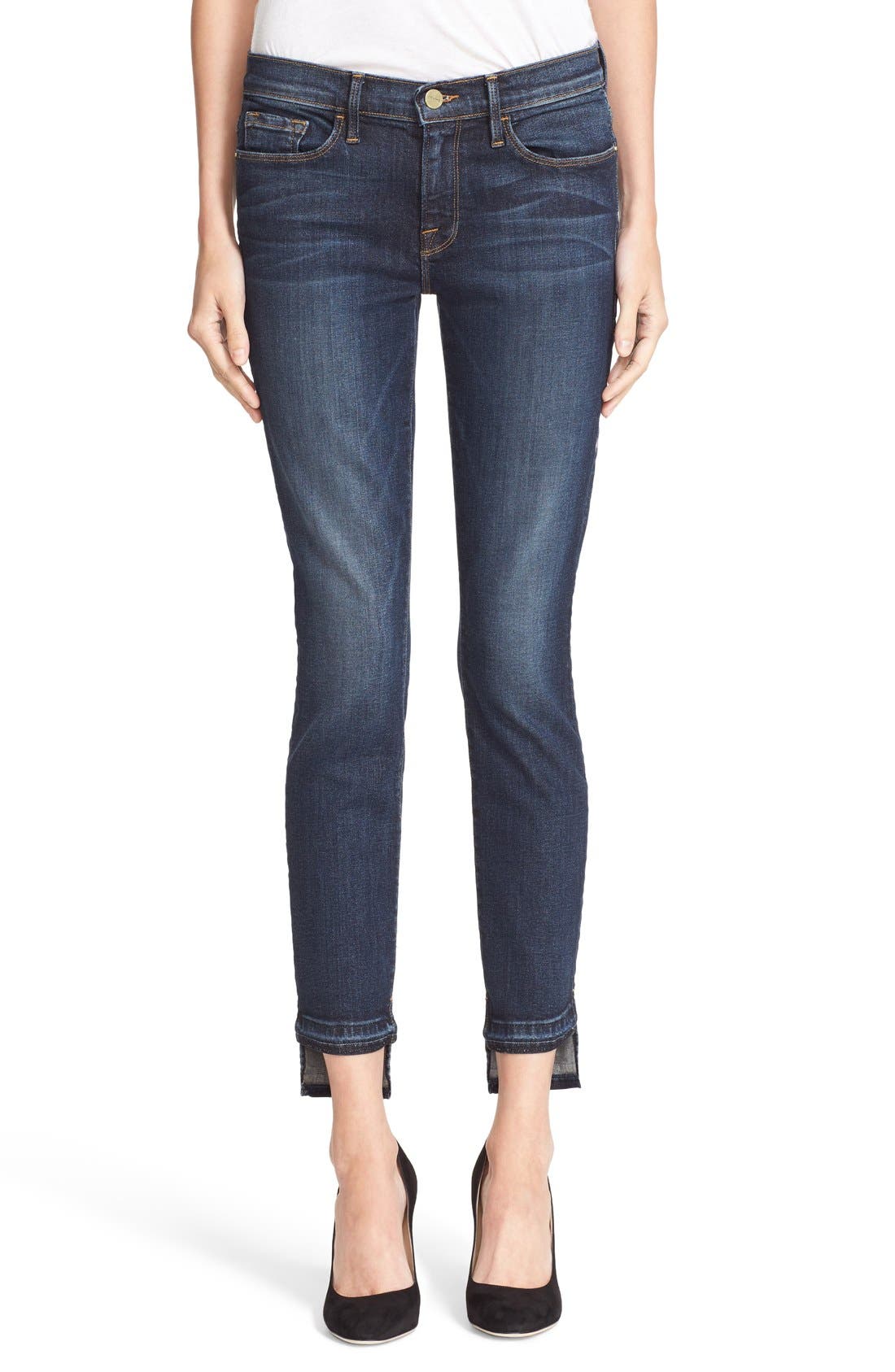 FRAME Released Hem Crop Skinny Jeans (Anchor) (Nordstrom Exclusive