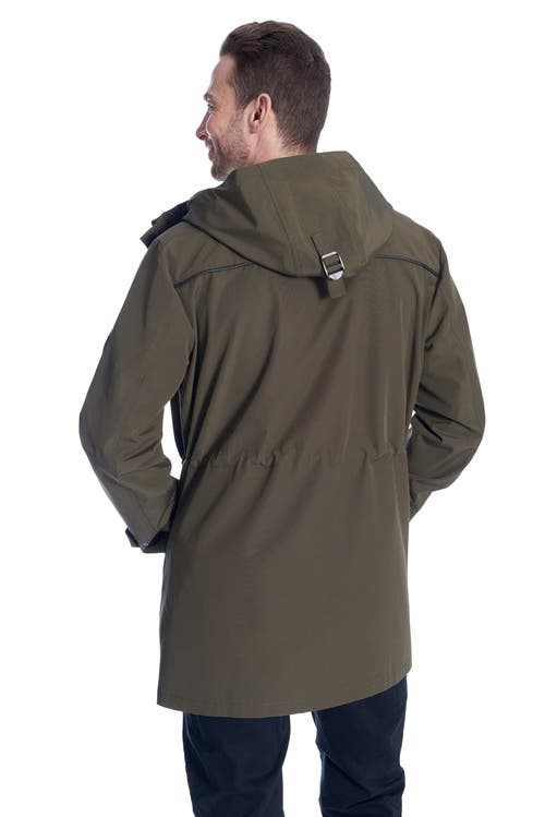 Alpine North Banks Men's Drawstring Raincoat In Army