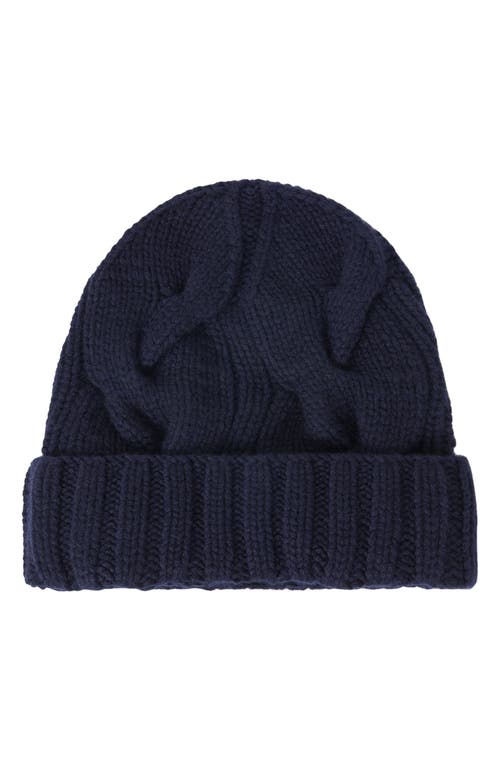 Loro Piana Courchevel Cable Baby Cashmere Beanie in Blue Nnavy at Nordstrom