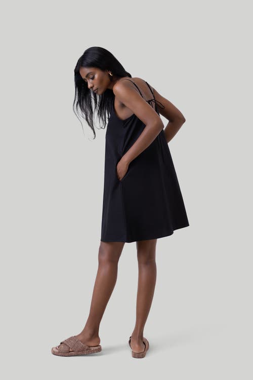 Shop Reistor Short Tent Dress With Back Tie In Black