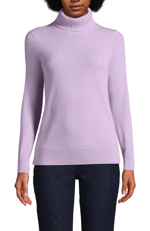 Shop Lands' End Cashmere Turtleneck Sweater In Light Soft Amethyst