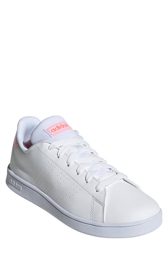 Adidas Originals Kids' Advantage Tennis Shoe In Ftwr White/acid Red ...