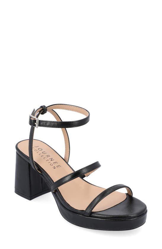 Journee Collection Samilee Block Heel Platform Sandal In Black
