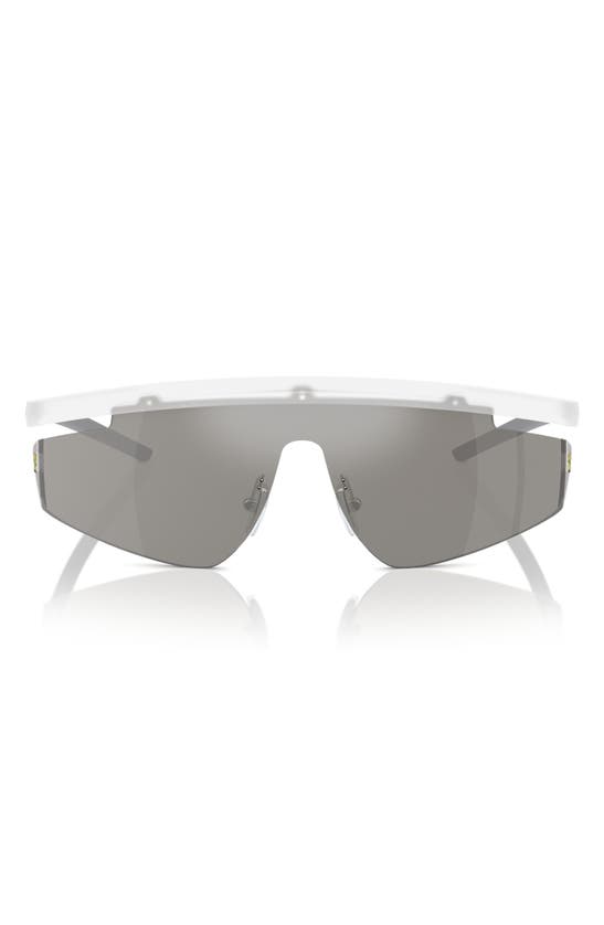 Shop Scuderia Ferrari 140mm Irregular Shield Sunglasses In Transparent Grey
