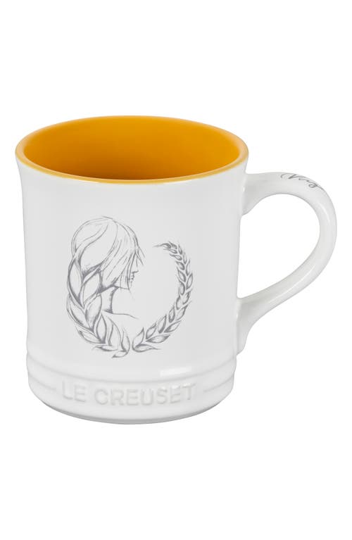 Le Creuset Zodiac Stoneware Mug In White/bright Yellow