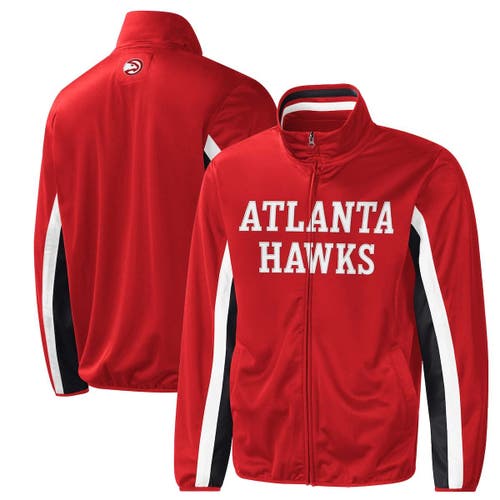 Men's G-III Sports by Carl Banks Red Atlanta Hawks Contender Wordmark Full-Zip Track Jacket