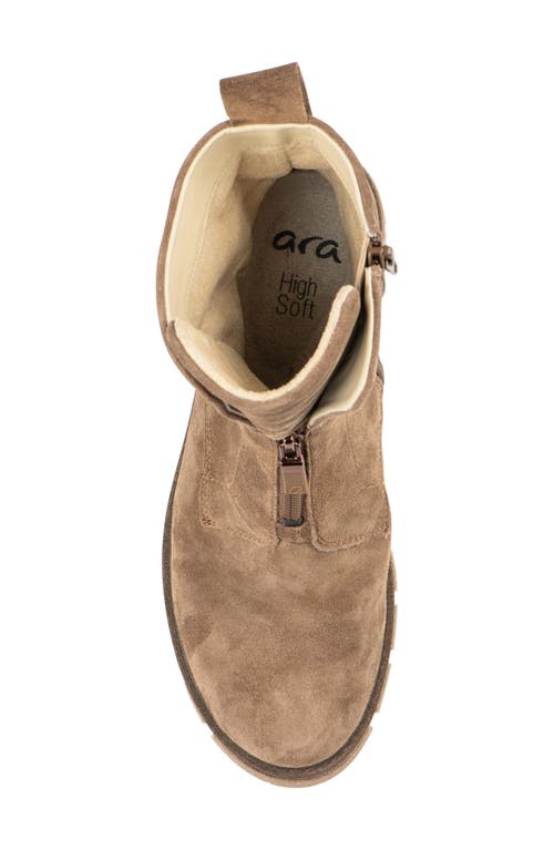 Ara Deon Zip Combat Boot In Sesame