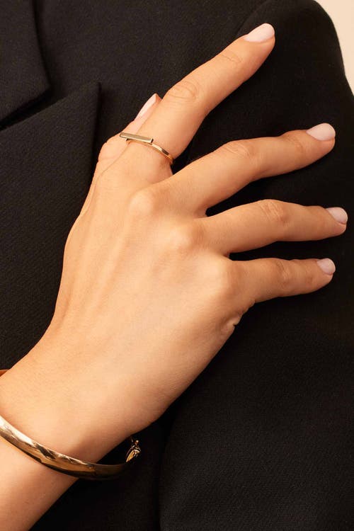 Oradina Women's 14k Rose Solid Gold Brooklyn Bar Ring In Rose Gold