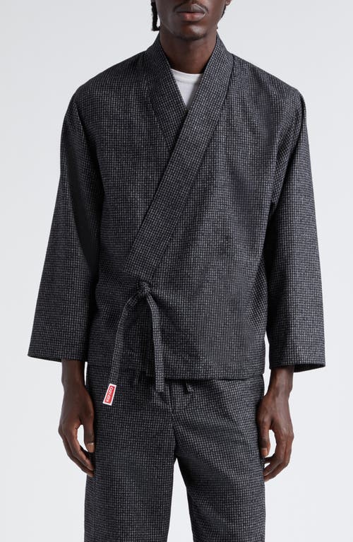 KENZO Houndstooth Collarless Jacket 98- Anthracite at Nordstrom,