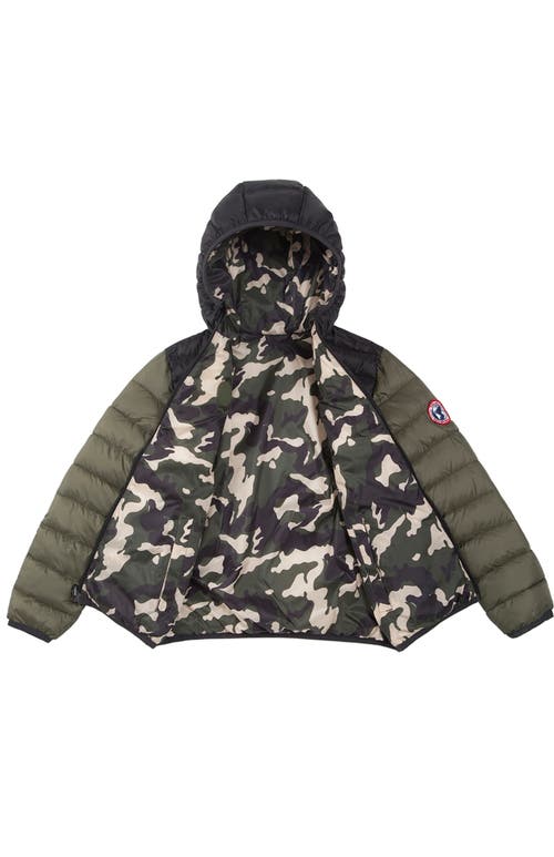 Rokka&rolla Kids' Reversible Lightweight Puffer Jacket In Green Camo