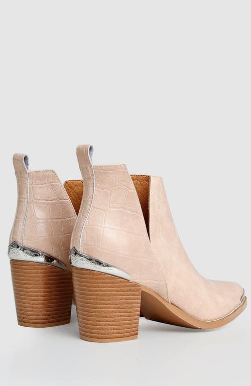 Belle & Bloom Austin Croc Embossed Ankle Boot In Blush