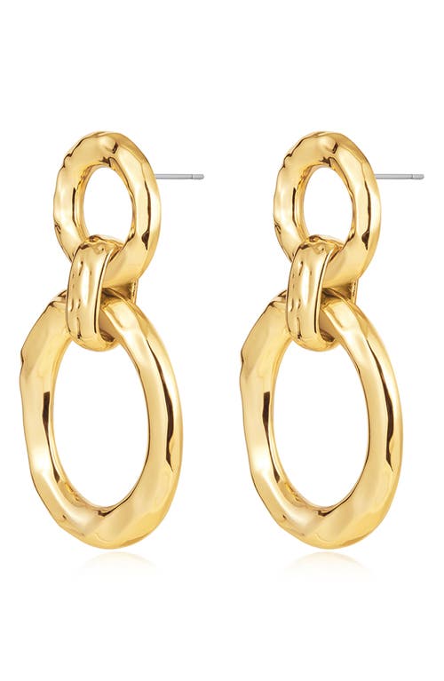 Luv AJ Hammered Loop Drop Earrings in Gold at Nordstrom