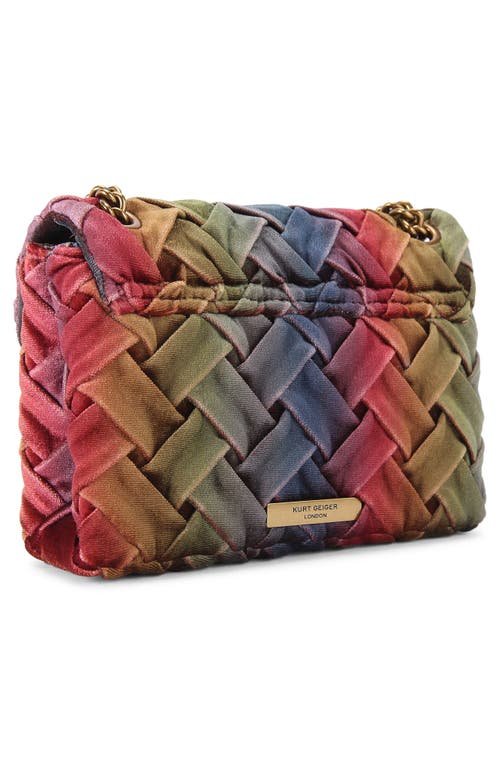 Shop Kurt Geiger London Mini Kensington Convertible Velvet Crossbody Bag In Rainbow Multi