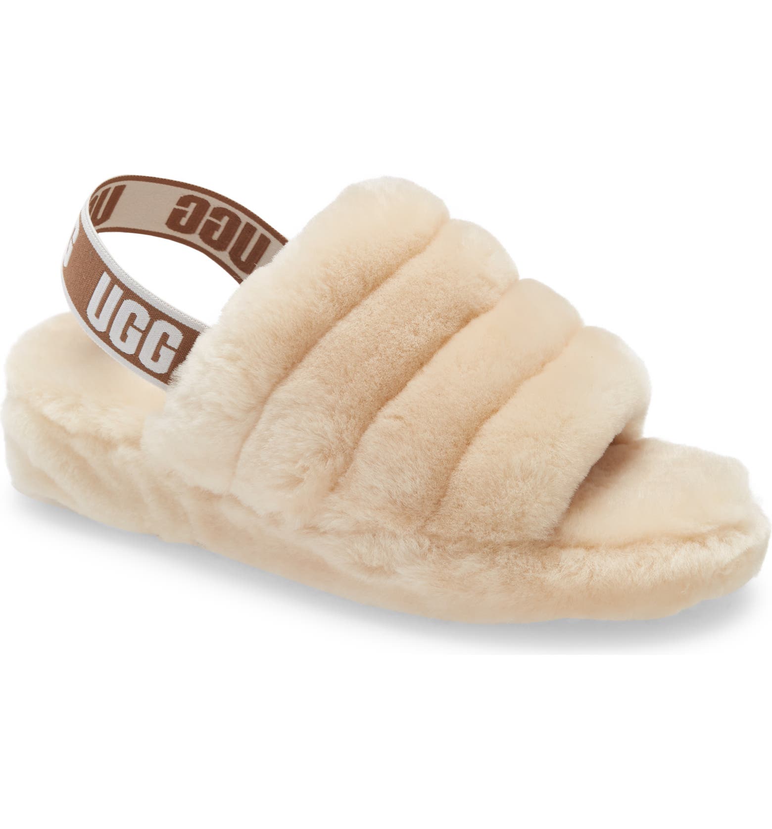 UGG® Fluff Yeah Faux Fur Slingback Sandal