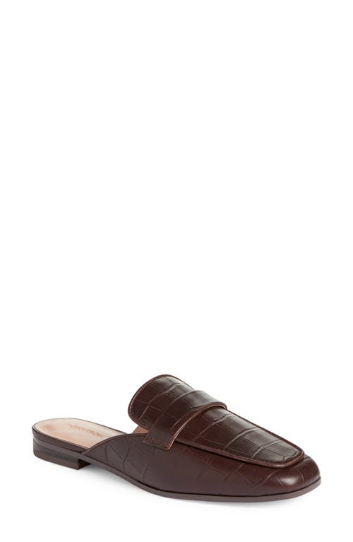 Acasia Loafer Mule in Brown Brunette Croco