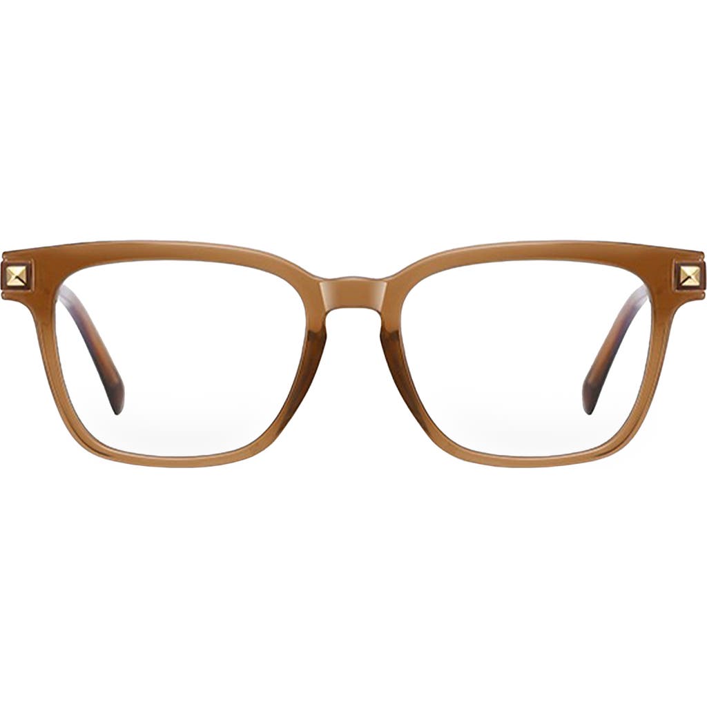 Fifth & Ninth Karli 53mm Rectangular Blue Light Blocking Glasses In Transparent Clay