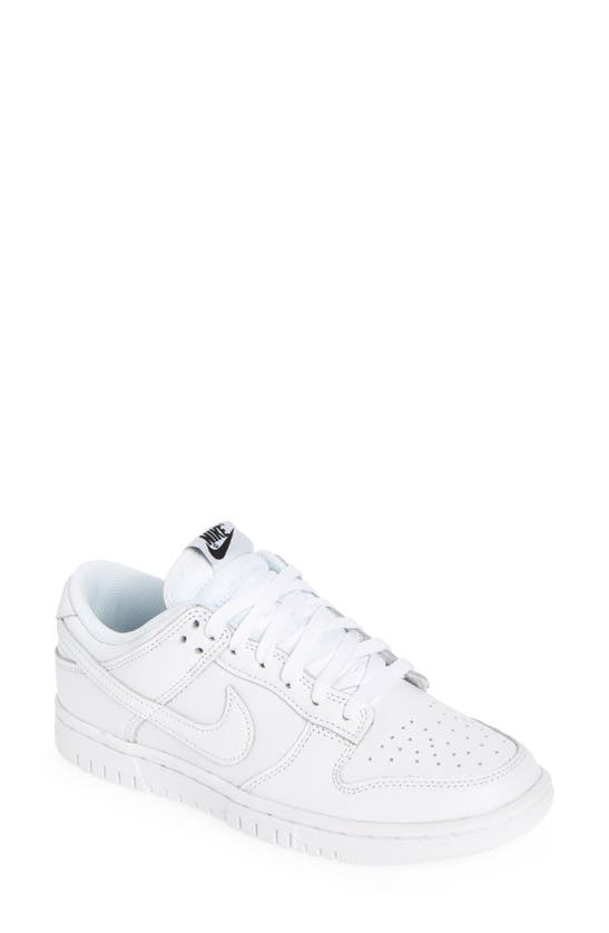 Nike Dunk Low Basketball Shoe In White/ White/ White