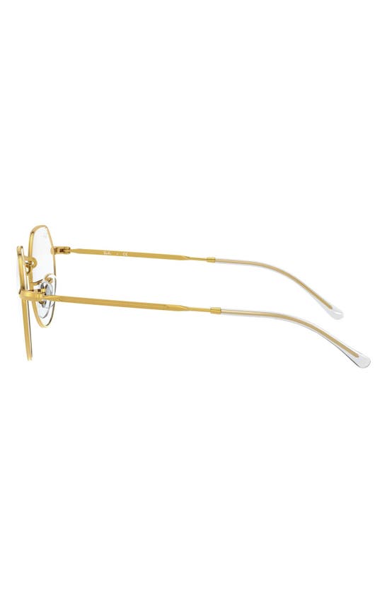 Ray Ban Unisex Jack 49mm Hexagonal Optical Glasses In Shiny Gold