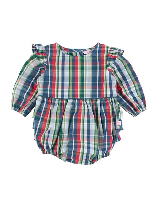 Shop Rufflebutts Baby Toddler Girls Woven Flutter Bubble Romper In Prep School Plaid