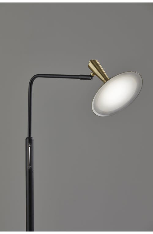 Adesso Lighting Lucas Led Floor Lamp In Black/antique Brass